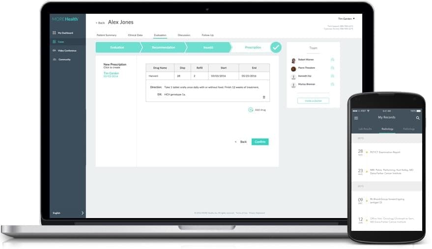 Screenshot of the Physician Collaboration Platform
